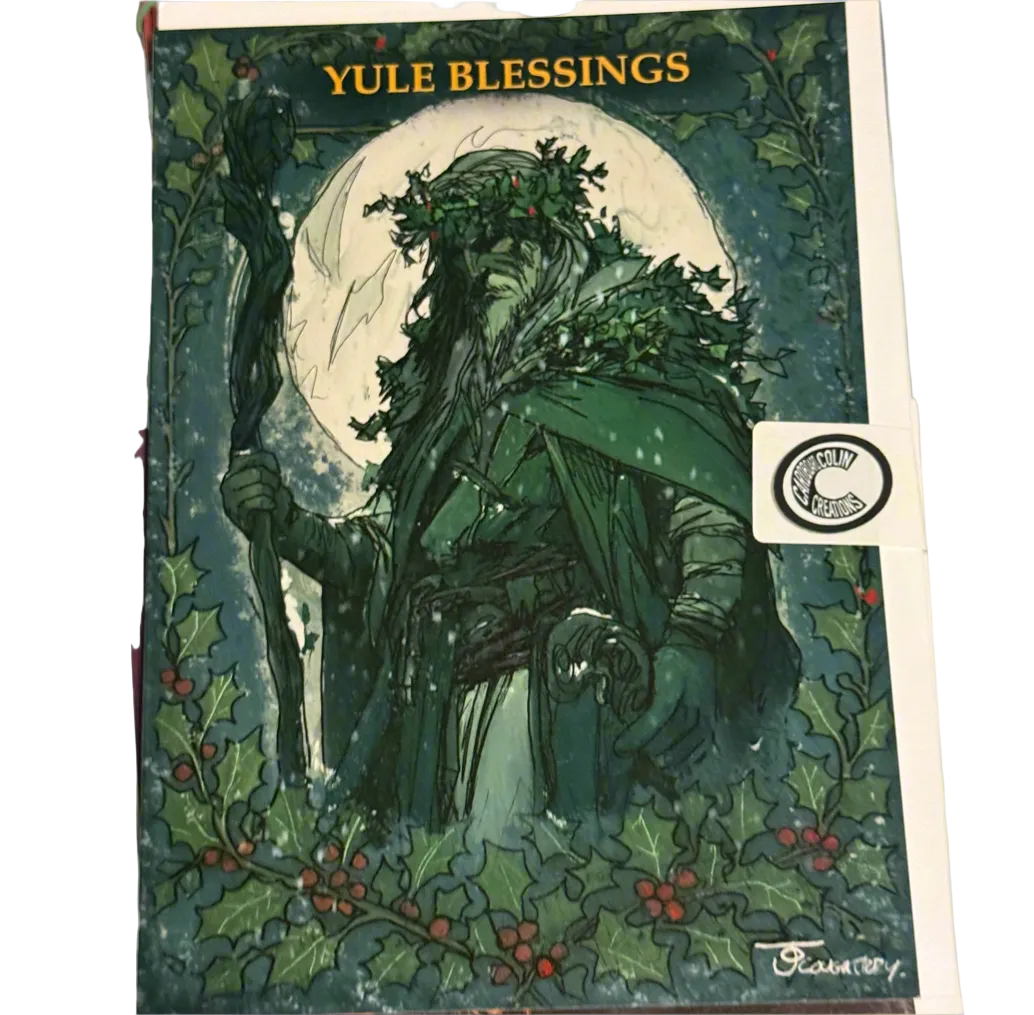 Yule Green Man Card (blank) with Envelope