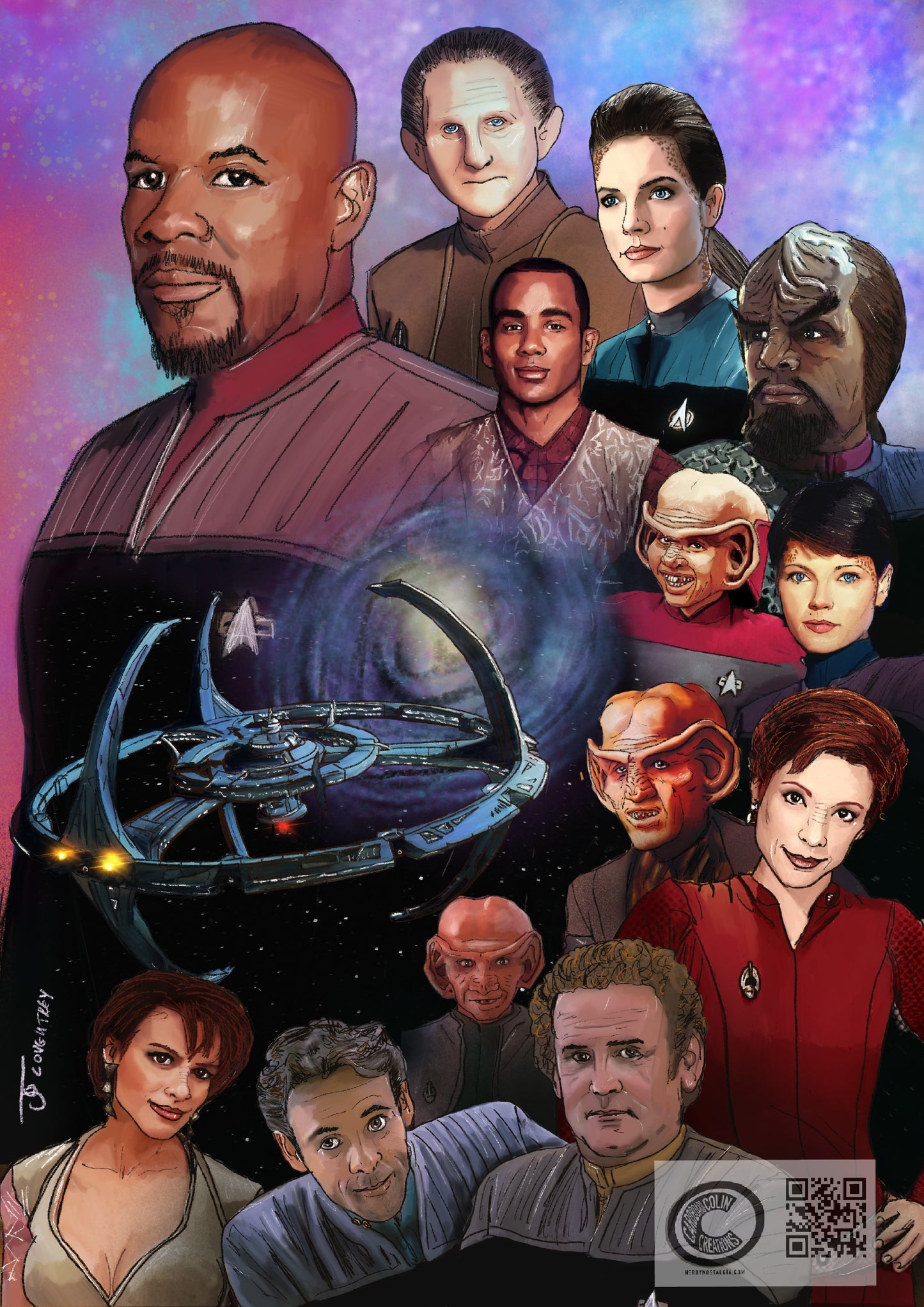 Deep Space Nine Tribute Art Print By Cardboard Colin
