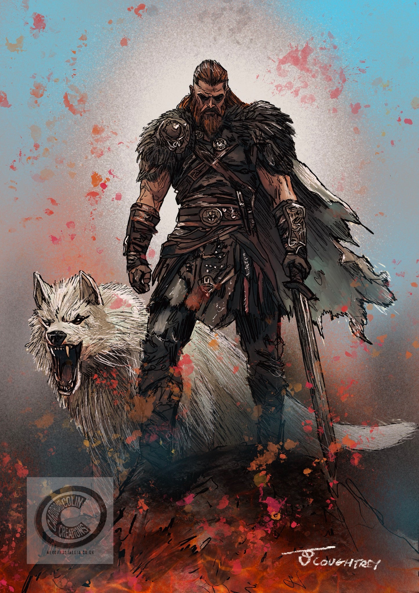 Viking & Fenir Fairy Art Print