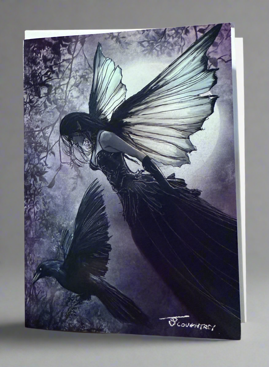 Crow Fairy Card (Blank) with Envelope