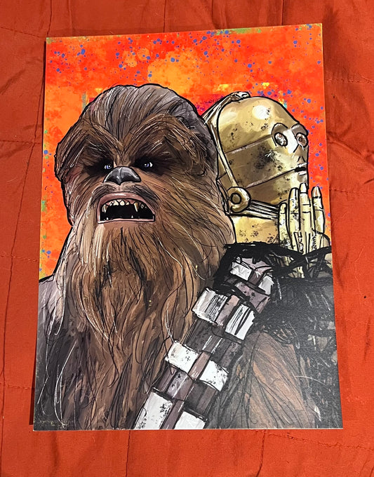 Chewbacca C3PO (ESB) Art Print