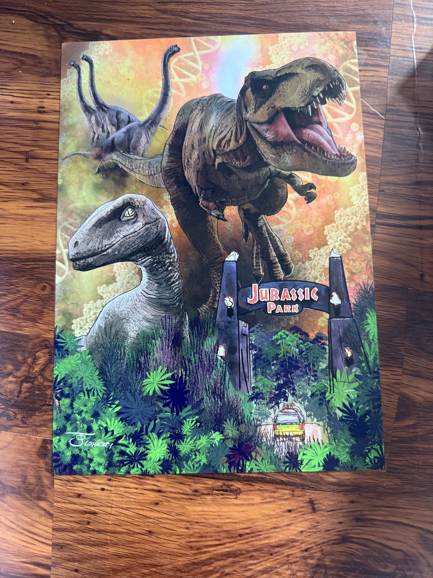 Jurassic Park Tribute Art Print By Cardboard Colin Creations