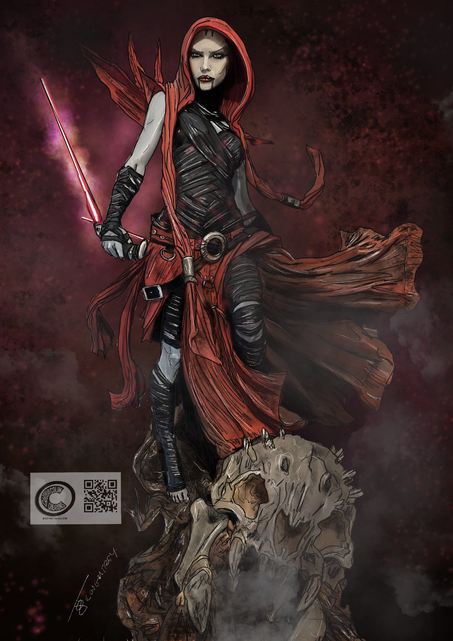 Asajj Ventress Art Print By Cardboard Colin Creations
