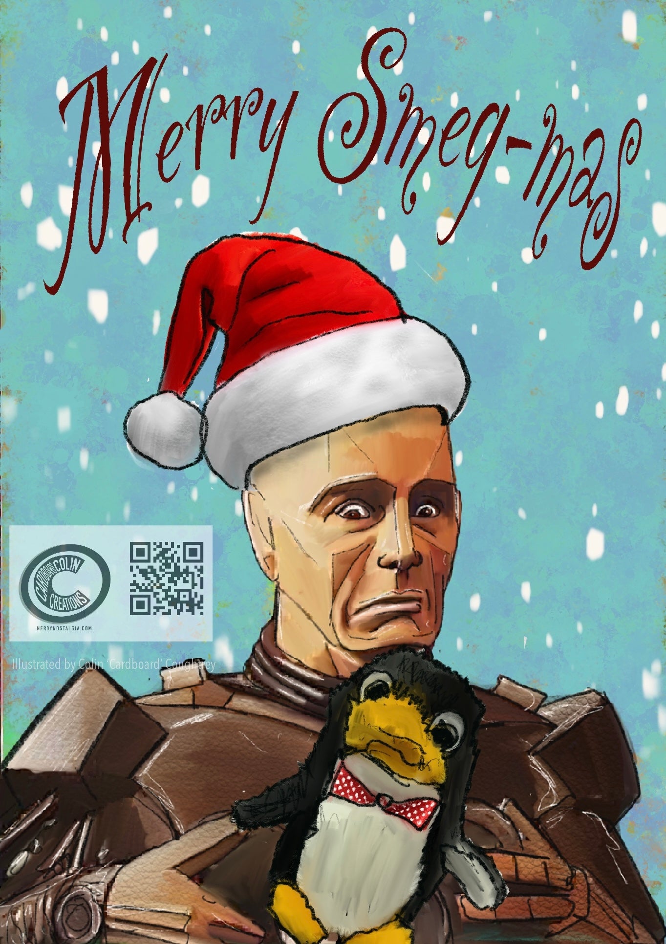 Merry Smeg-mas Red Dwarf Card (blank) with Envelope