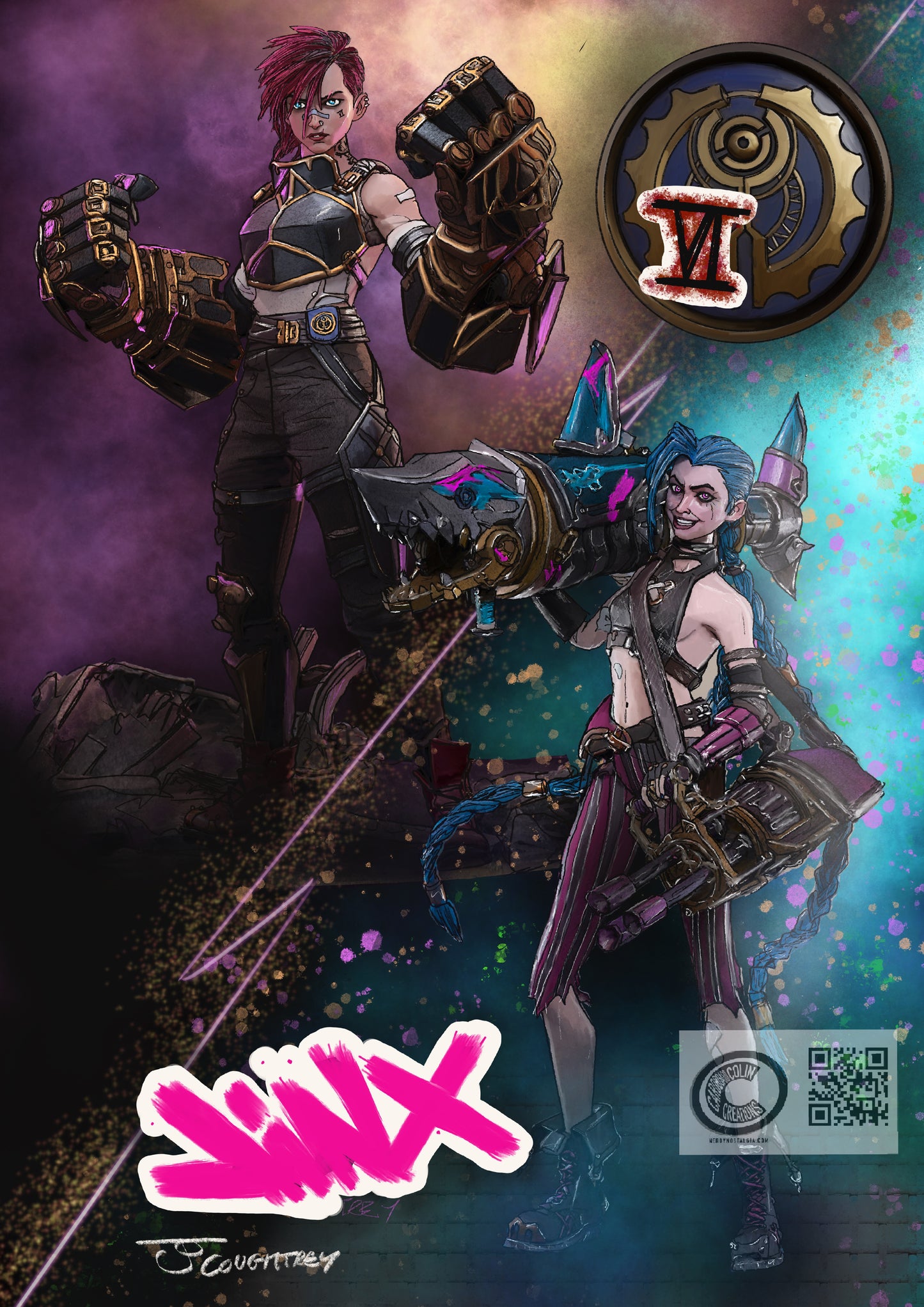 Jinx & Vi – A4 Inspired Art Print