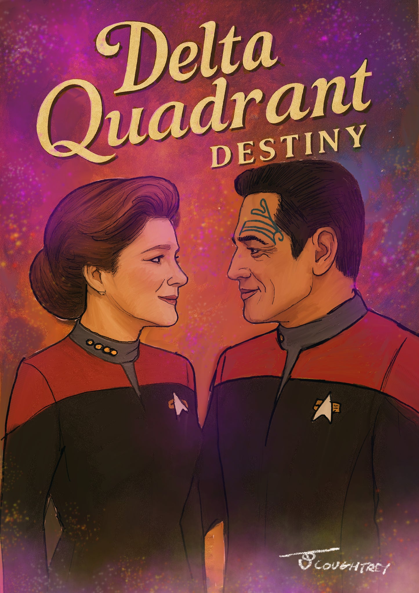 Delta Quadrant Destiny – Star Trek: Voyager Valentine’s / Anniversary Card (blank) with Envelope