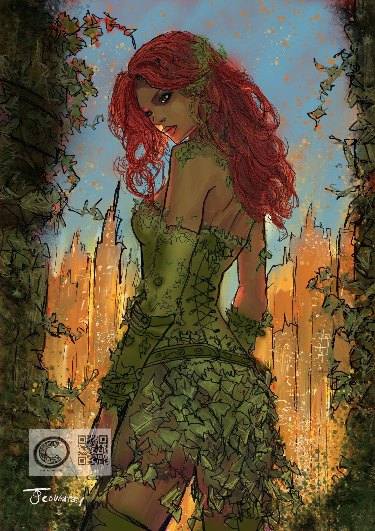 Poison Ivy Tribute Art Print By Cardboard Colin