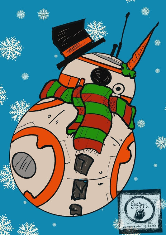 BB8 Snowman Christmas Card (Blank) with Envelope