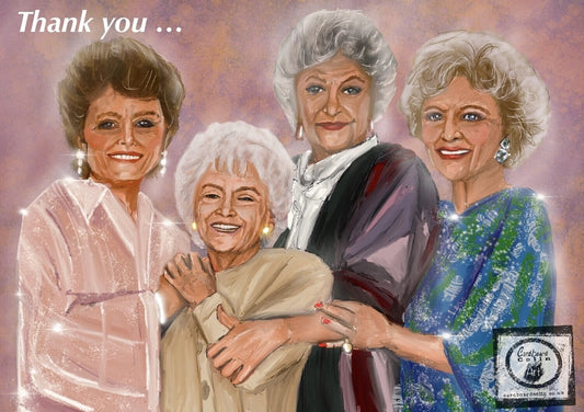 Golden Girls Thank You  Card (Blank) with Envelope