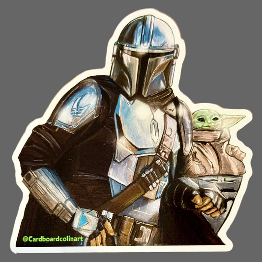 Mandalorian & Grogu Sticker