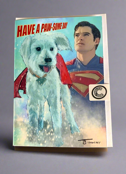 Krypto & Superman Card (Blank) with Envelope