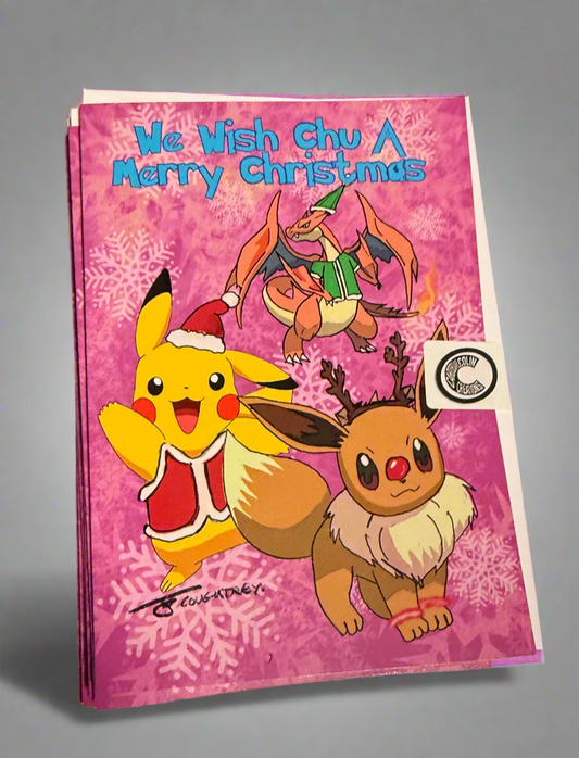 We Wish Chu A Merry Christmas Card  (blank) with Envelope