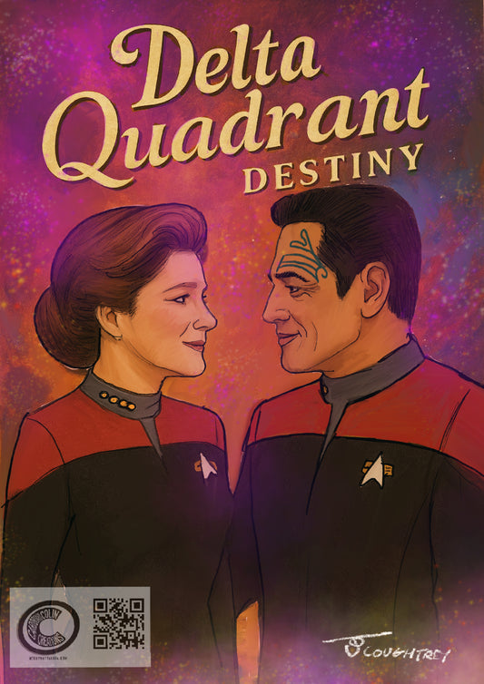 Delta Quadrant Destiny – Janeway & Chakotay A3 Art Print Limited Edition