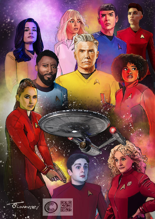 Strange New Worlds Tribute Art Print – by Cardboard Colin