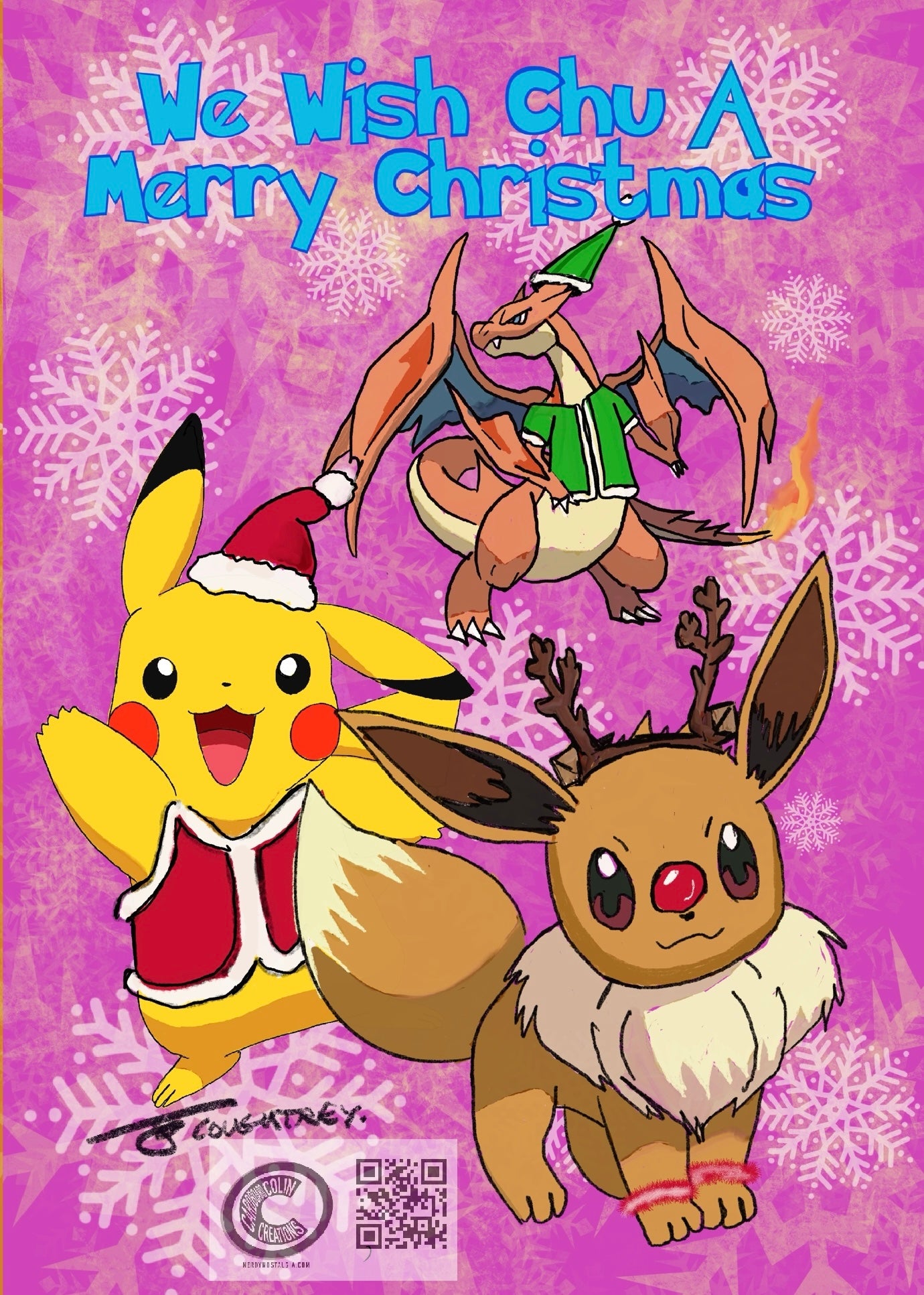 We Wish Chu A Merry Christmas Card  (blank) with Envelope