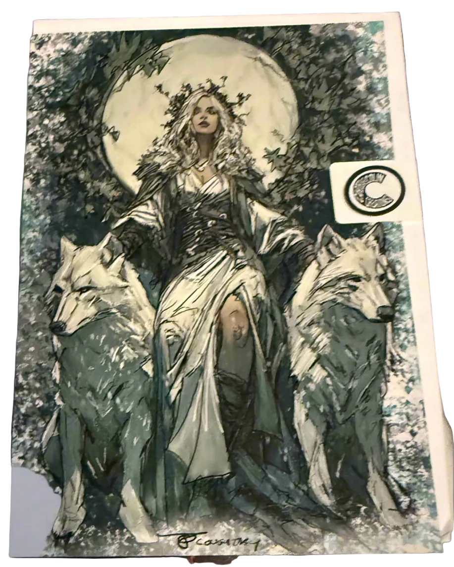 White Witch Card  (blank) with Envelope