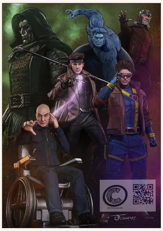 Avengers Doomsday X-Men A4 Art Print By Colin Coughtrey