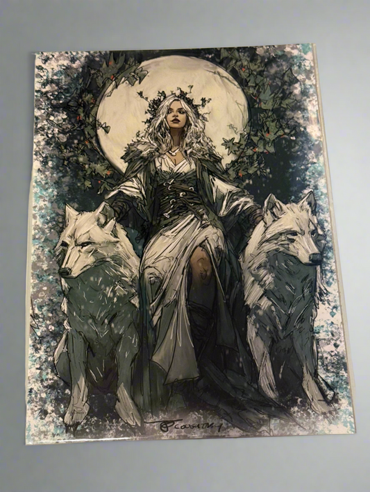 Yule White Witch  Art Print – by Cardboard Colin