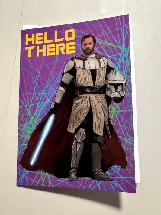 “Hello There” – Inspired Jedi Greeting Card (Blank Inside)