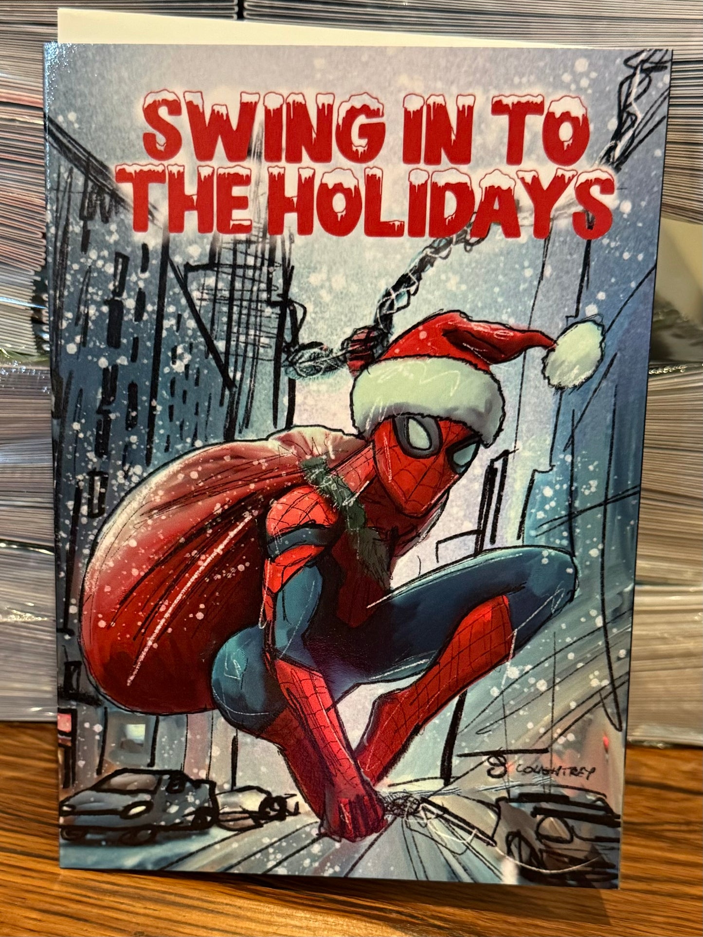 Spiderman Christmas Card (blank) with Envelope