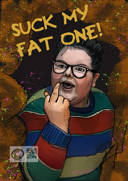 “Suck My Fat One!” Delightful Derek Card (Blank inside, with envelope)