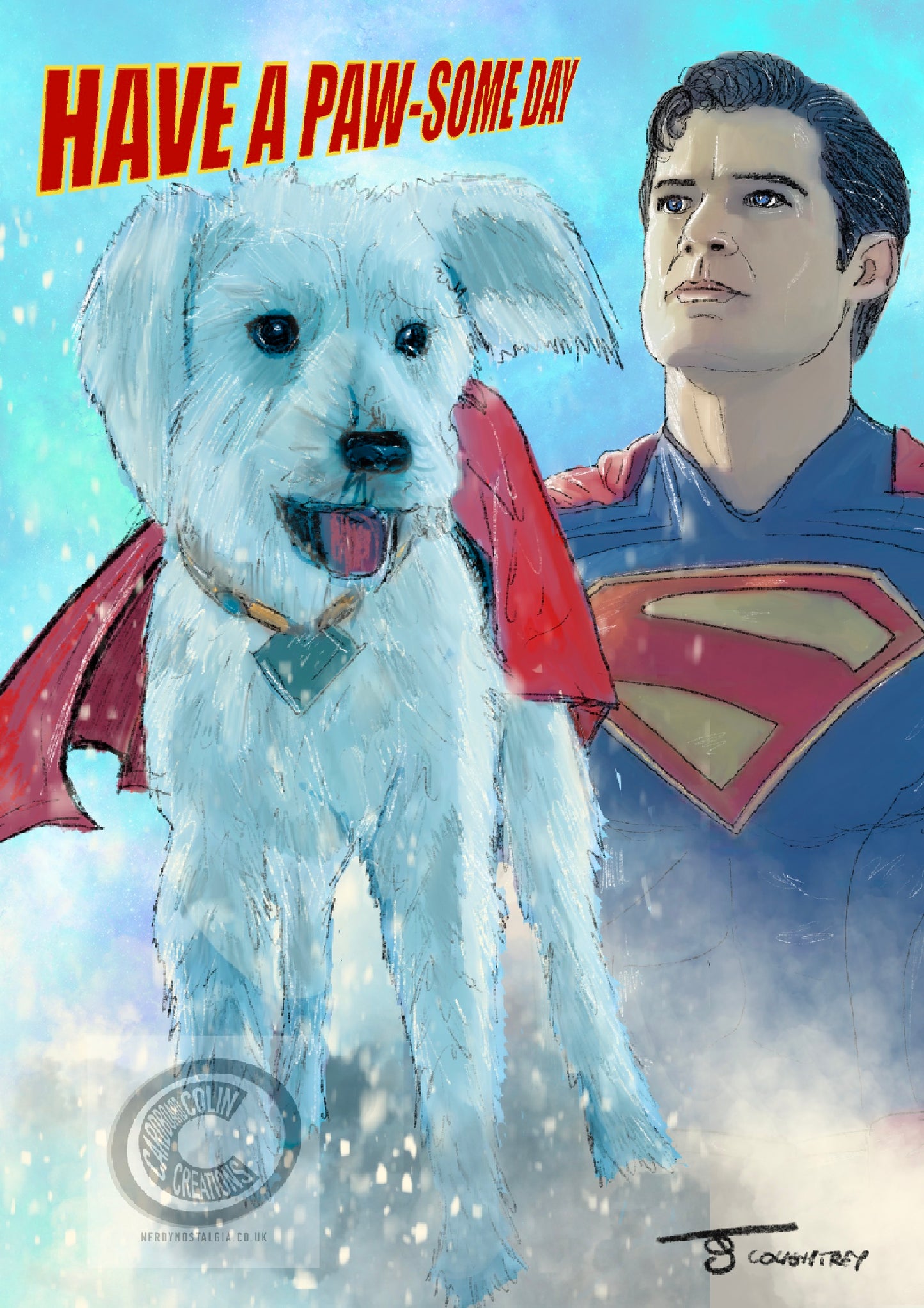 Krypto & Superman Card (Blank) with Envelope by Cardboard Colin