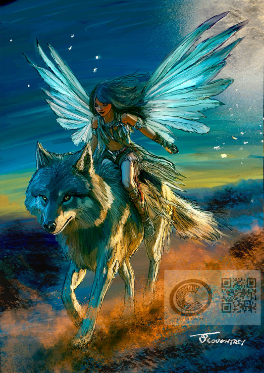 Wolf Fairy Art Print