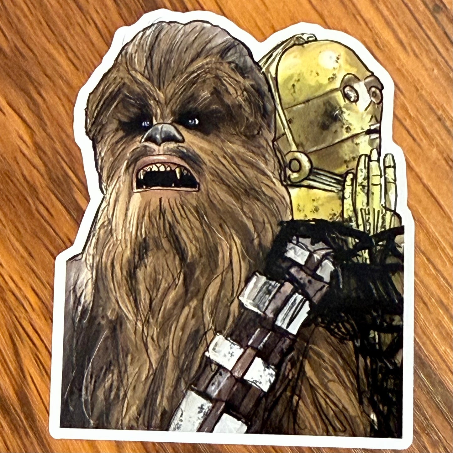 Chewbacca & C3PO Sticker