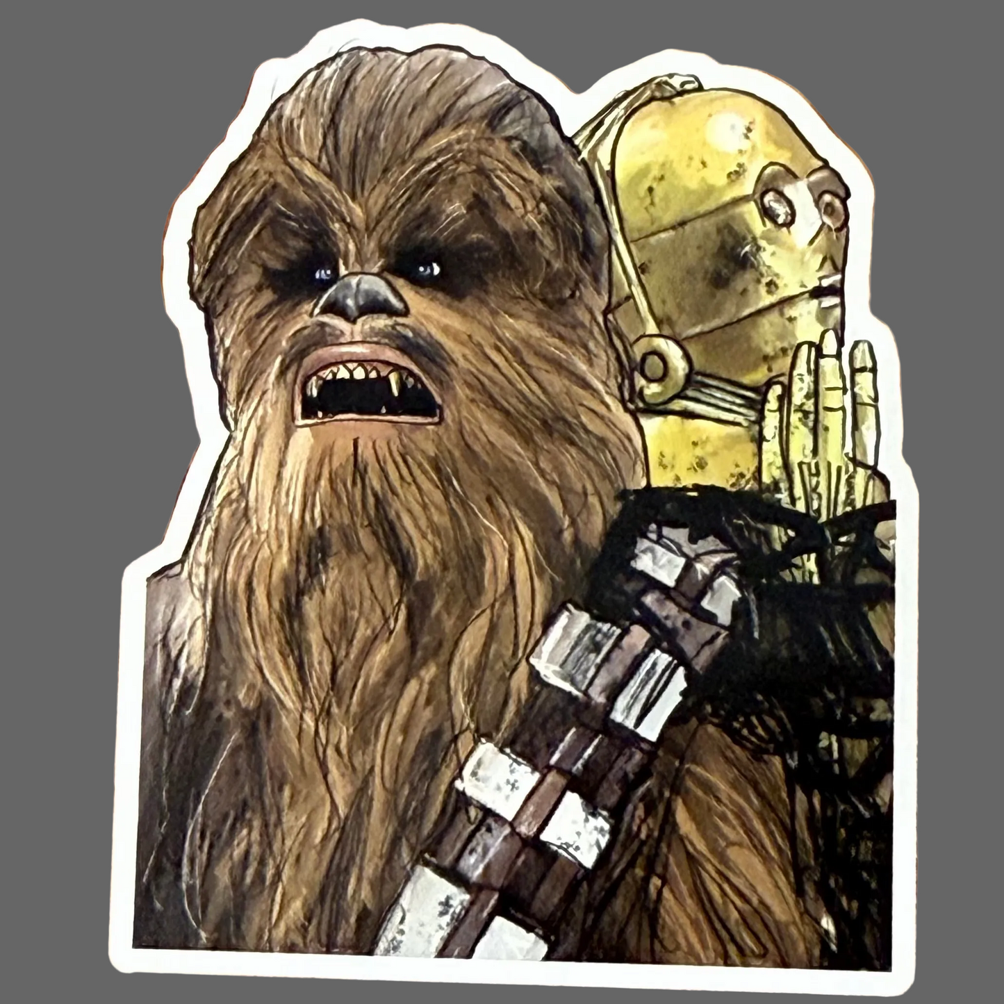 Chewbacca & C3PO Sticker