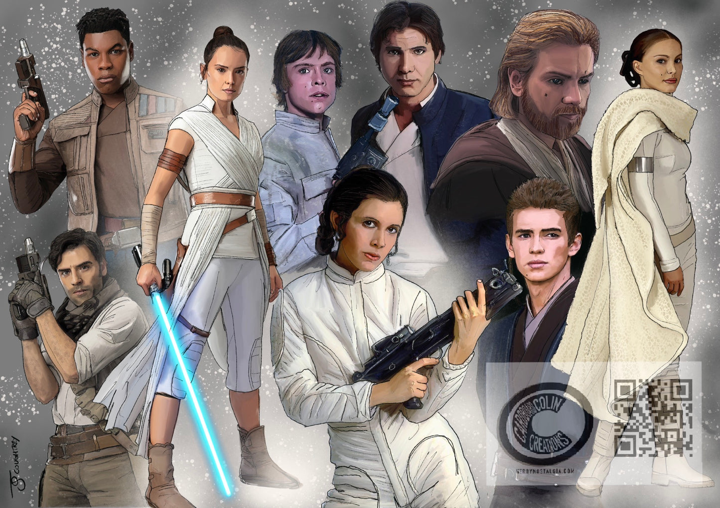 Star Wars Saga Tribute Art Print – by Cardboard Colin