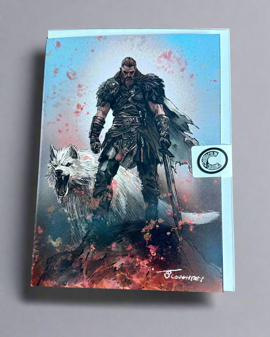 Viking & Fenir Fairy Card (Blank) with Envelope