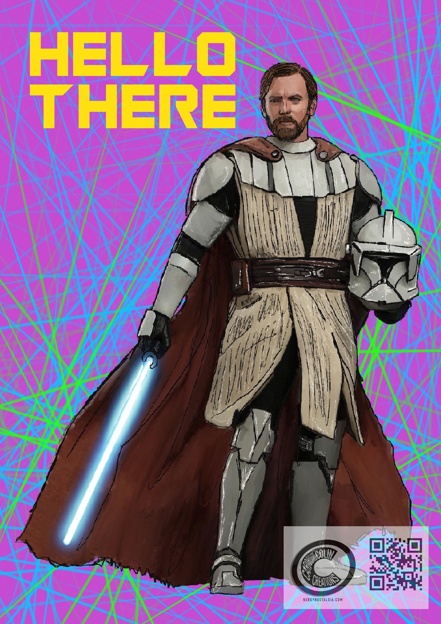 “Hello There” – Inspired Jedi Greeting Card (Blank Inside)