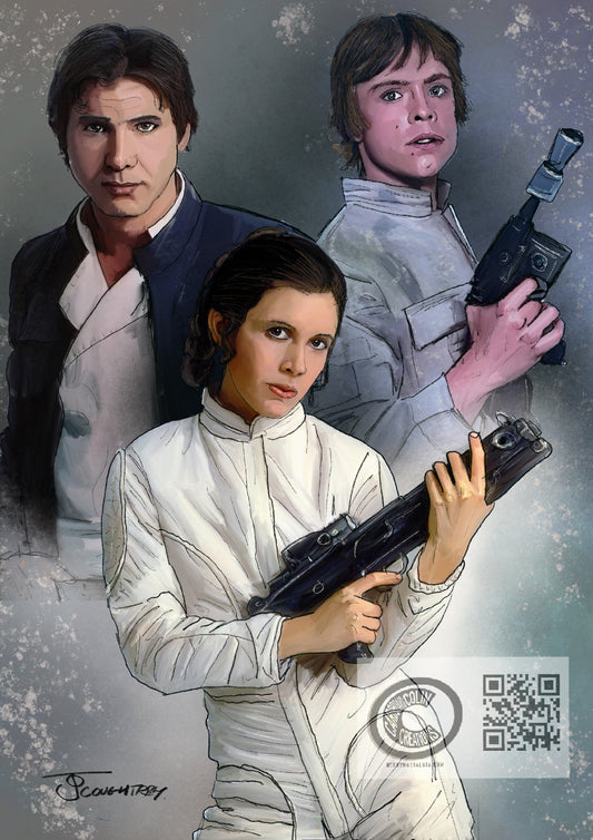 Star Wars Original Trilogy  Art Print By Cardboard Colin Creations