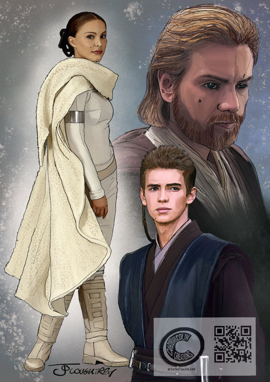 Star Wars Prequel Trilogy  Art Print By Cardboard Colin Creations