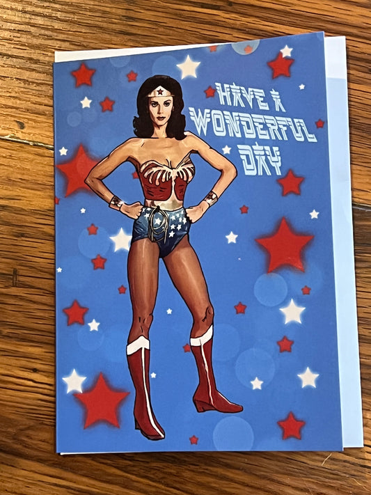 Wonder Woman Lynda Carter Card (Blank) with Envelope
