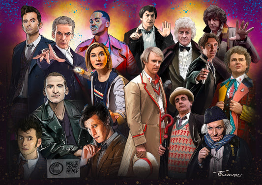 The Doctors Tribute Art Print – by Cardboard Colin